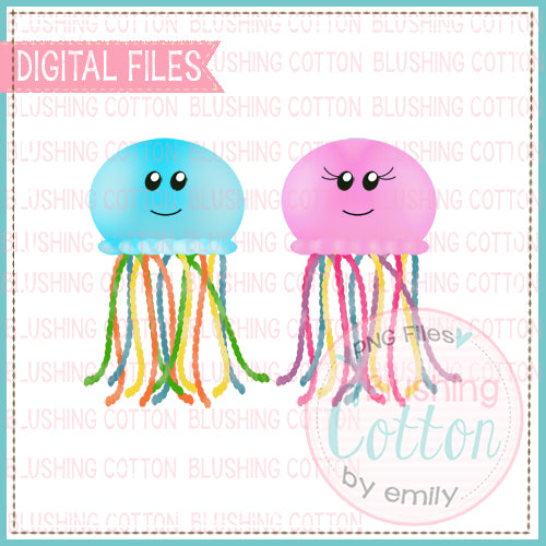 BEADED JELLY FISH SET WATERCOLOR DESIGN  BCEH