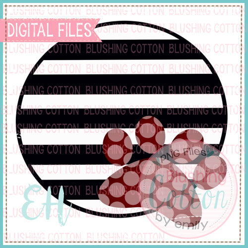 BLACK STRIPES MAROON PAW WATERCOLOR DESIGN BCEH
