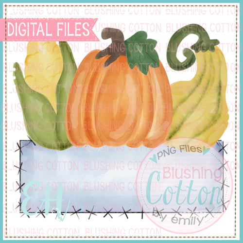 CORN PUMPKIN GOURD WITH STITCHED NAMEPLATE BCEH