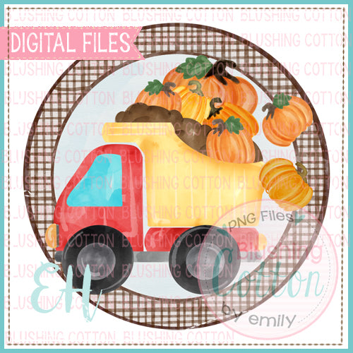DUMP TRUCK WITH FALLING PUMPKINS IN FRAME BCEH