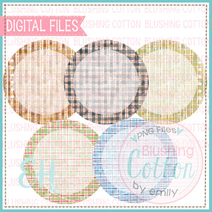 FADED WATERCOLOR PLAID CIRCLES BCEH