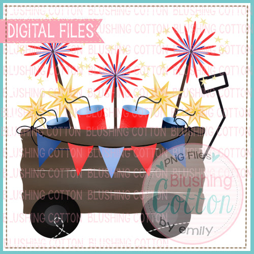 FIREWORKS WAGON WATERCOLOR DESIGN  BCEH