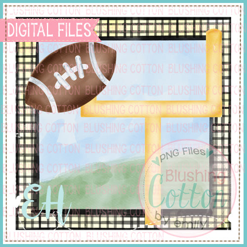 FOOTBALL GOAL IN BLACK AND YELLOW GINGHAM FRAME BCEH