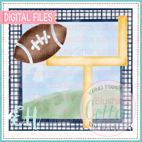 FOOTBALL GOAL IN NAVY GINGHAM FRAME BCEH