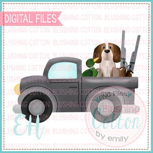 GRAY DUCK HUNTING TRUCK WITH BEAGLE    BCEH