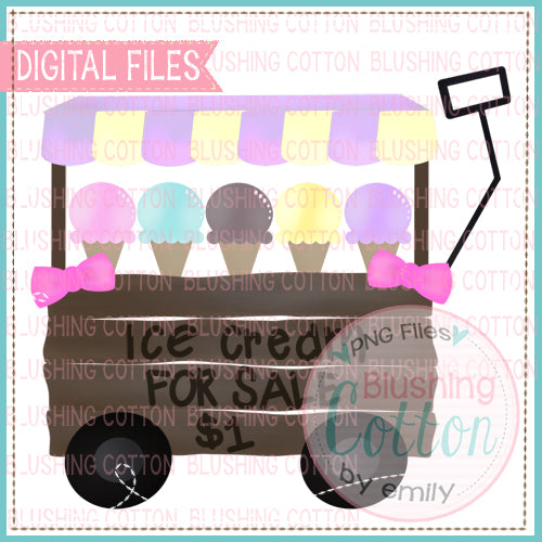 ICE CREAM WAGON FOR GIRLS WATERCOLOR DESIGN  BCEH