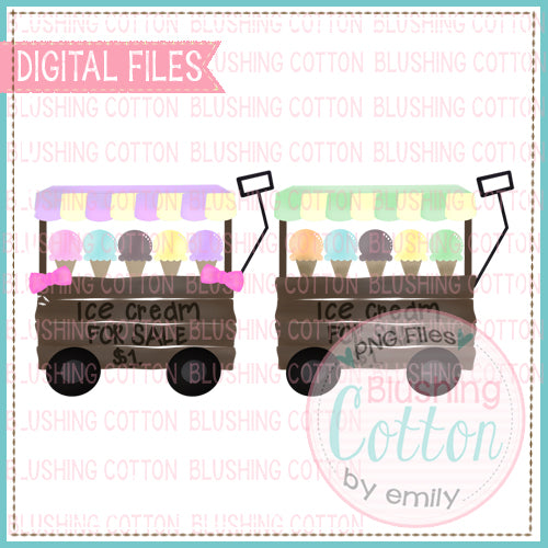 ICE CREAM WAGON SET WATERCOLOR DESIGN  BCEH