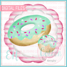 Load image into Gallery viewer, MINT DONUT IN STRIPED SCALLOP DESIGN    BCEH