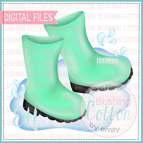 MINT RAINBOOTS IN A PUDDLE - BCEH
