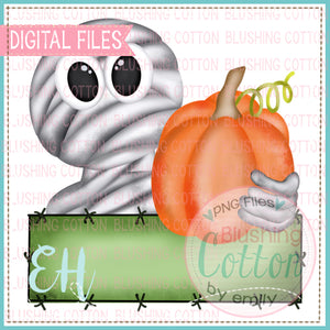 MUMMY FACE WITH PUMPKIN AND NAME PLATE DESIGN   BCEH