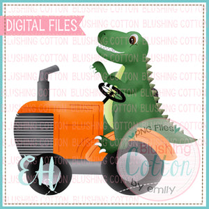 ORANGE TRACTOR WITH DINO - BCEH