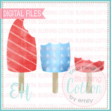 Load image into Gallery viewer, PATRIOTIC POPSICLES BITTEN DESIGN   BCEH