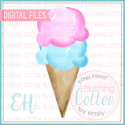 PINK AND AQUA ICE CREAM CONE BCEH