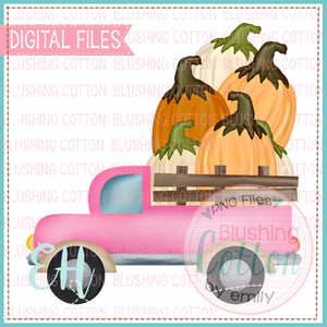 Pink Farm Truck With Pumpkins Design    BCEH