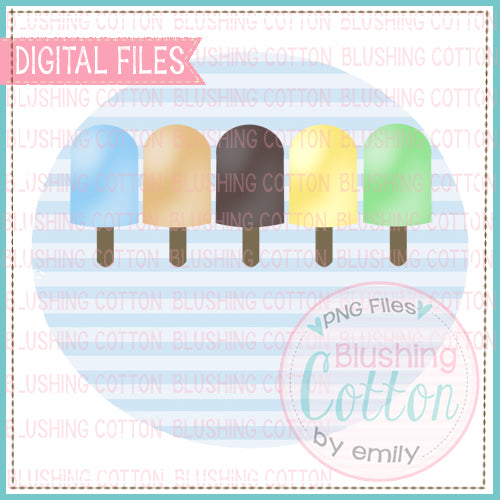 POPSICLE ROW FOR BOYS IN LIGHT BLUE CIRCLE WATERCOLOR DESIGN  BCEH