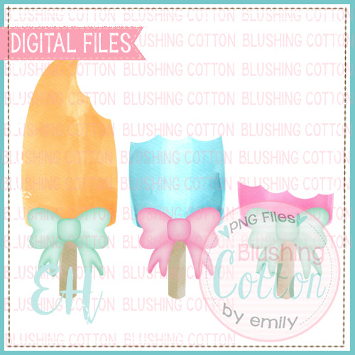 POPSICLE TRIO WITH BOWS BITTEN DESIGN   BCEH