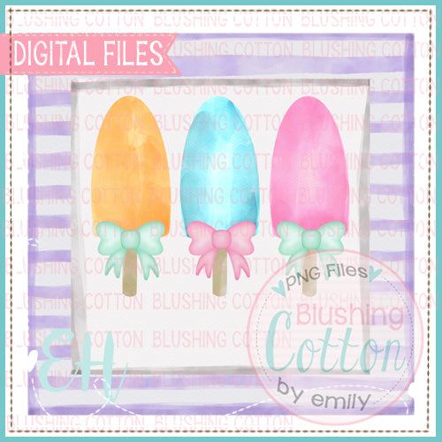 POPSICLE TRIO WITH BOWS IN FRAME DESIGN   BCEH