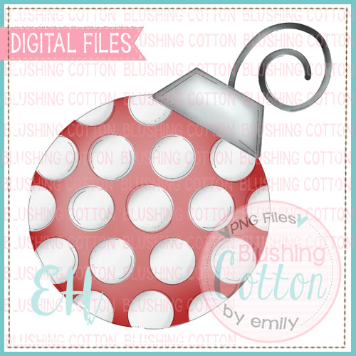 RED AND WHITE POLKA DOT ORNAMENT BCEH