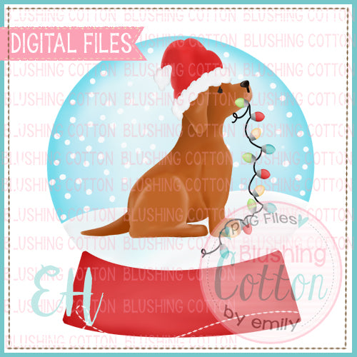 SNOW GLOBE WITH CHRISTMAS COPPER DOG - BCEH