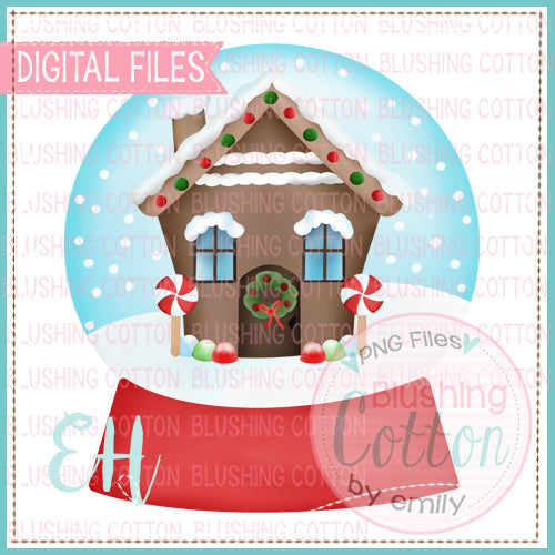 SNOW GLOBE WITH GINGERBREAD HOUSE    BCEH