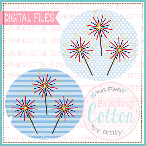 SPARKLERS IN CIRCLE SET WATERCOLOR DESIGN  BCEH