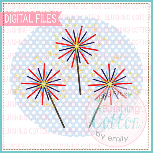 SPARKLER IN LIGHT BLUE CIRCLE WATERCOLOR DESIGN  BCEH