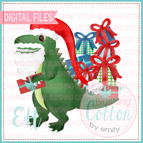 T REX SANTA WITH GIFTS    BCEH