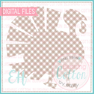TURKEY SILHOUETTE BROWN GINGHAM  BCEH