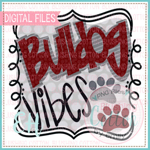VIBES BULLDOG IN MAROON AND WHITE WATERCOLOR DESIGNS BCEH