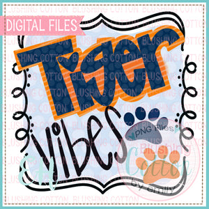 VIBES TIGER NAVY AND ORANGE WATERCOLOR DESIGNS BCEH