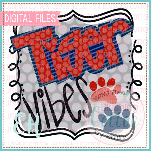 VIBES TIGER NAVY AND RED WATERCOLOR DESIGNS BCEH