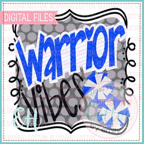 VIBES VIKING WARRIOR BLUE AND WHITE  WATERCOLOR DESIGNS BCEH