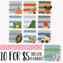 Load image into Gallery viewer, WASHY STRIPES BACKGROUND SET OF 10  WATERCOLOR DESIGNS BCEH