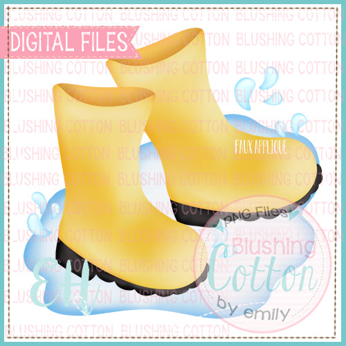YELLOW  RAINBOOTS IN A PUDDLE - BCEH