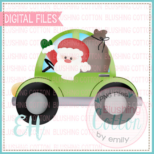 GREEN CAR WITH SANTA  BCEH