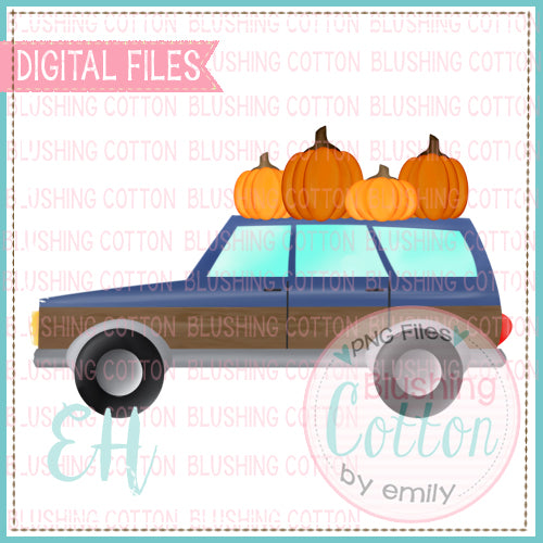 STATION WAGON BLUE WITH PUMPKINS BCEH