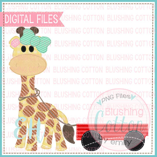 VINTAGE GIRAFFE GIRL WITH WAGON   BCEH