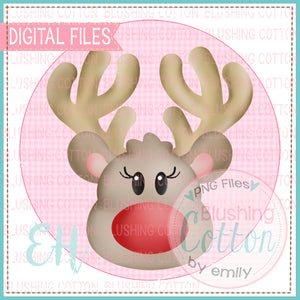 SIMPLE RUDOLPH GIRL IN PINK GINGHAM CIRCLE - BCEH