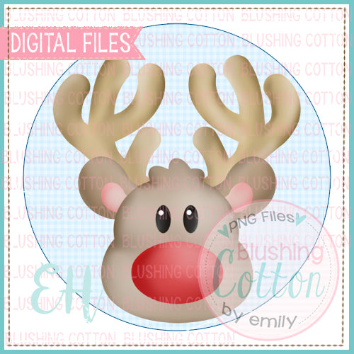 SIMPLE RUDOLPH IN BLUE GINGHAM CIRCLE - BCEH