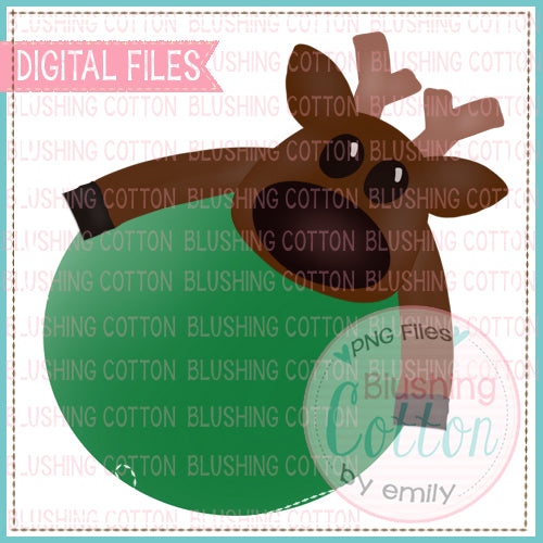 REINDEER HUGGING CIRCLE WATERCOLOR DESIGN BCEH