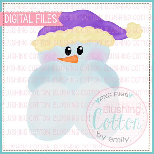 BABY SNOWMAN PURPLE AND YELLOW WATERCOLOR DESIGN BCEH
