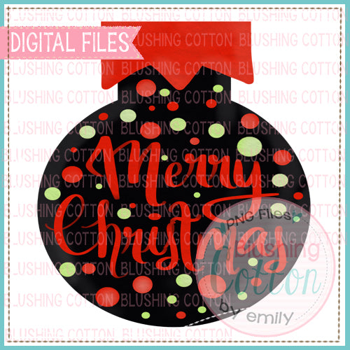MERRY CHRISTMAS ORNAMENT WATERCOLOR DESIGN BCEH