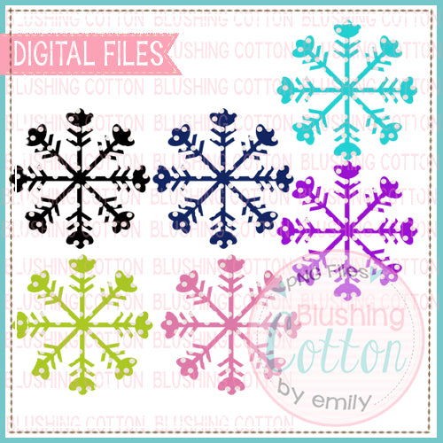 POLKA DOT SNOWFLAKE WATERCOLOR DESIGN BCEH