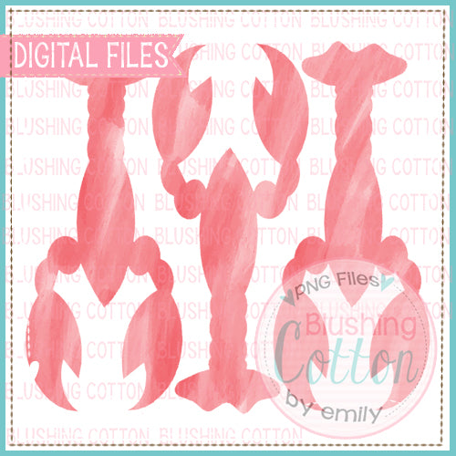 CRAWFISH RED TRIO WATERCOLOR DESIGN BCEH