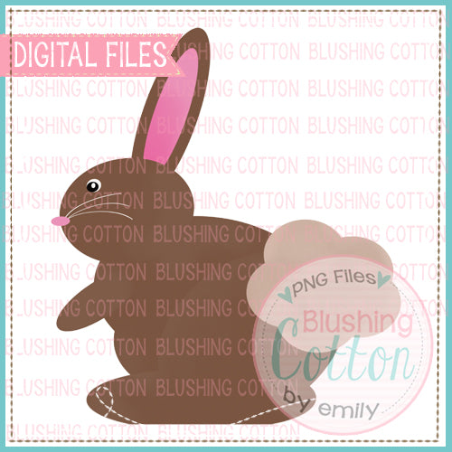 FLUFFY BROWN BUNNY WATERCOLOR DESIGN BCEH
