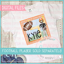 Load image into Gallery viewer, FOOTBALL GOAL IN ORANGE GINGHAM FRAME BCEH