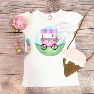 SPLIT CIRCLE ICE CREAM CART GIRL DESIGN    BCEH