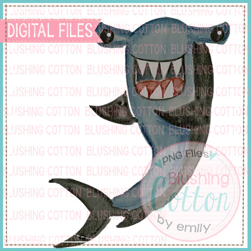 HAMMERHEAD SHARK WATERCOLOR DESIGN BCEH