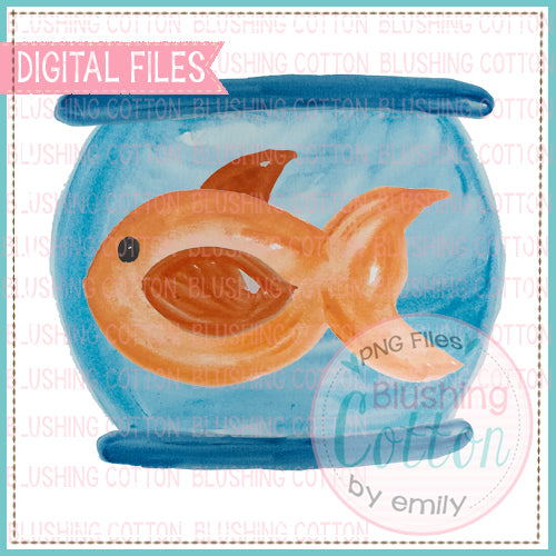 GOLDFISH IN A BOWL WATERCOLOR DESIGN BCEH