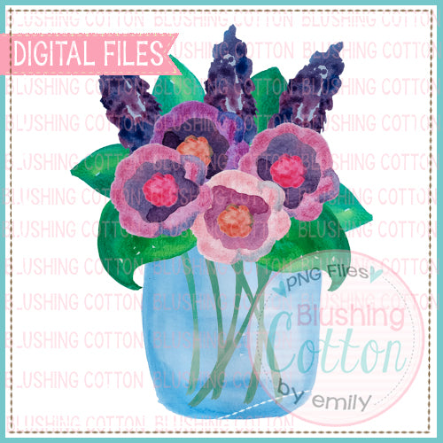 FLOWERS IN A JAR WATERCOLOR DESIGN BCEH